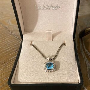 Petite Albion Pendant Necklace with Blue Topaz